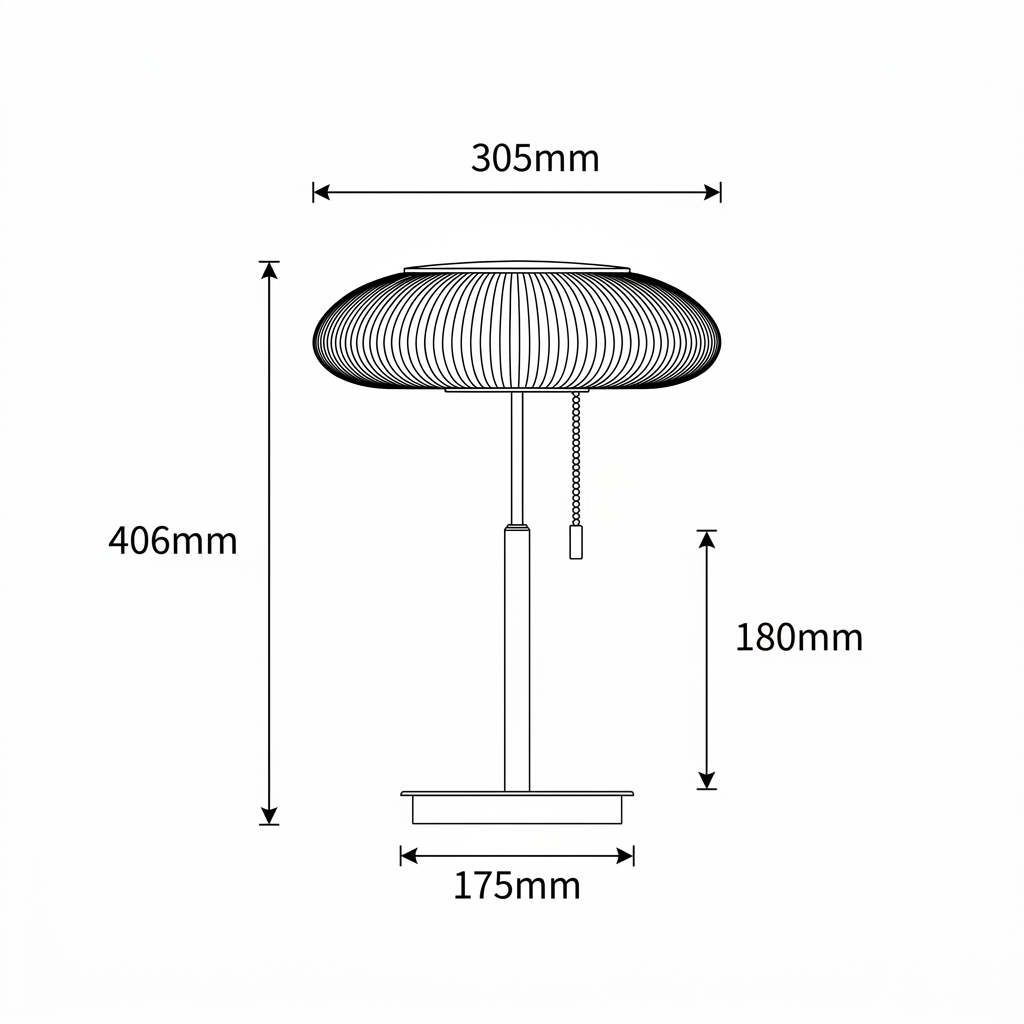 Ribbed Glass Table Lamp