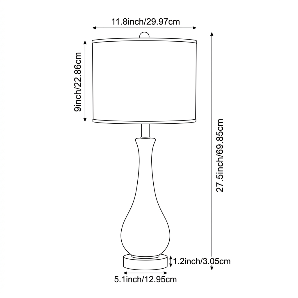Blue Glass Touch Table Lamp