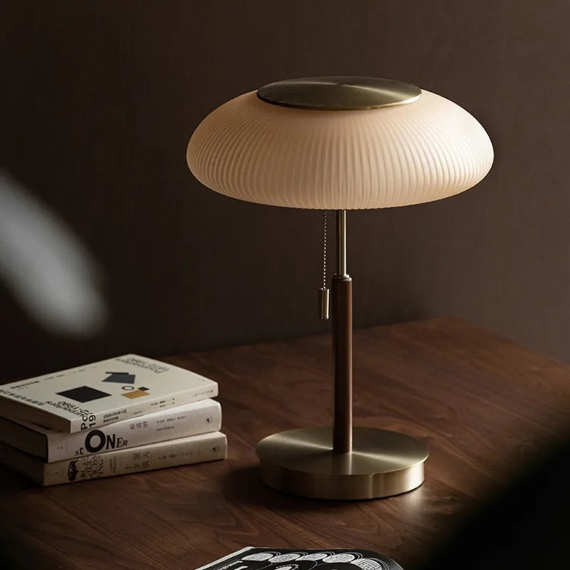 Ribbed Glass Table Lamp