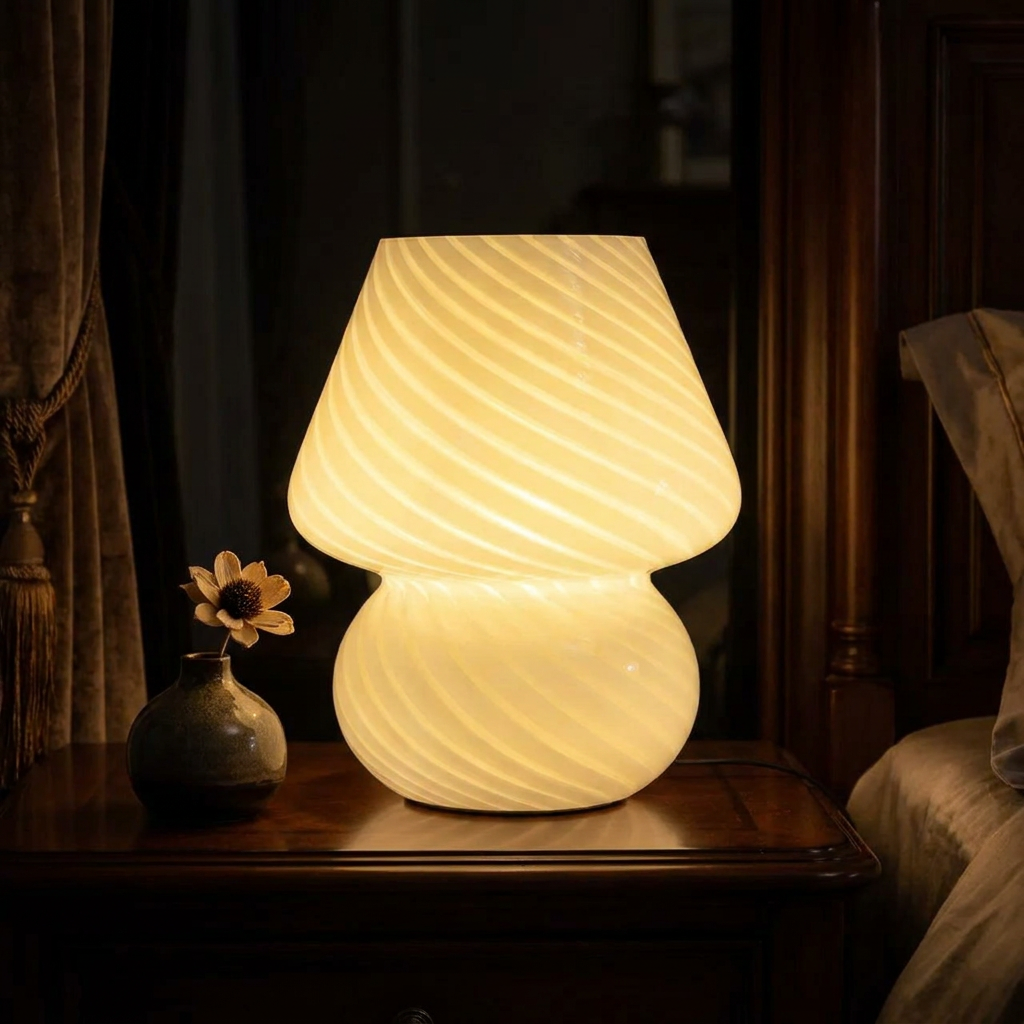 Mushroom Glass Table Lamp