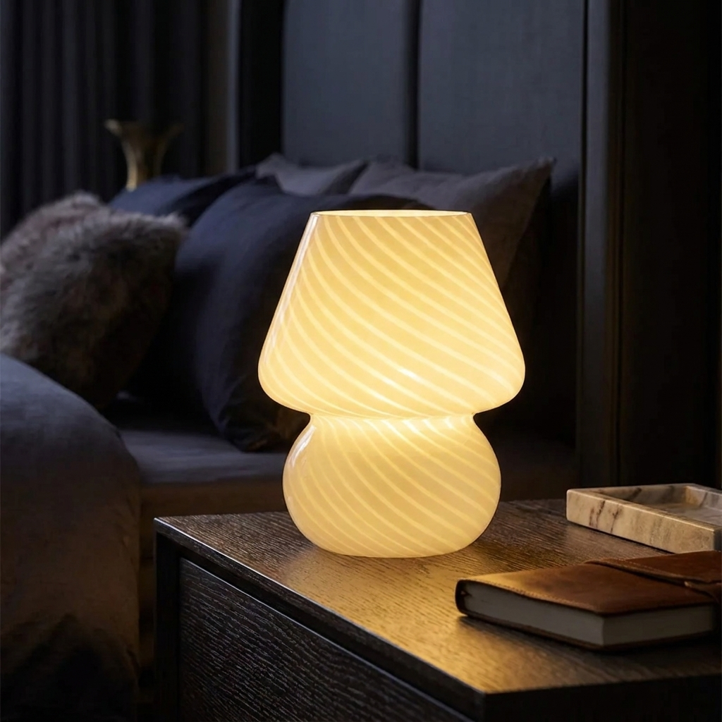 Mushroom Glass Table Lamp