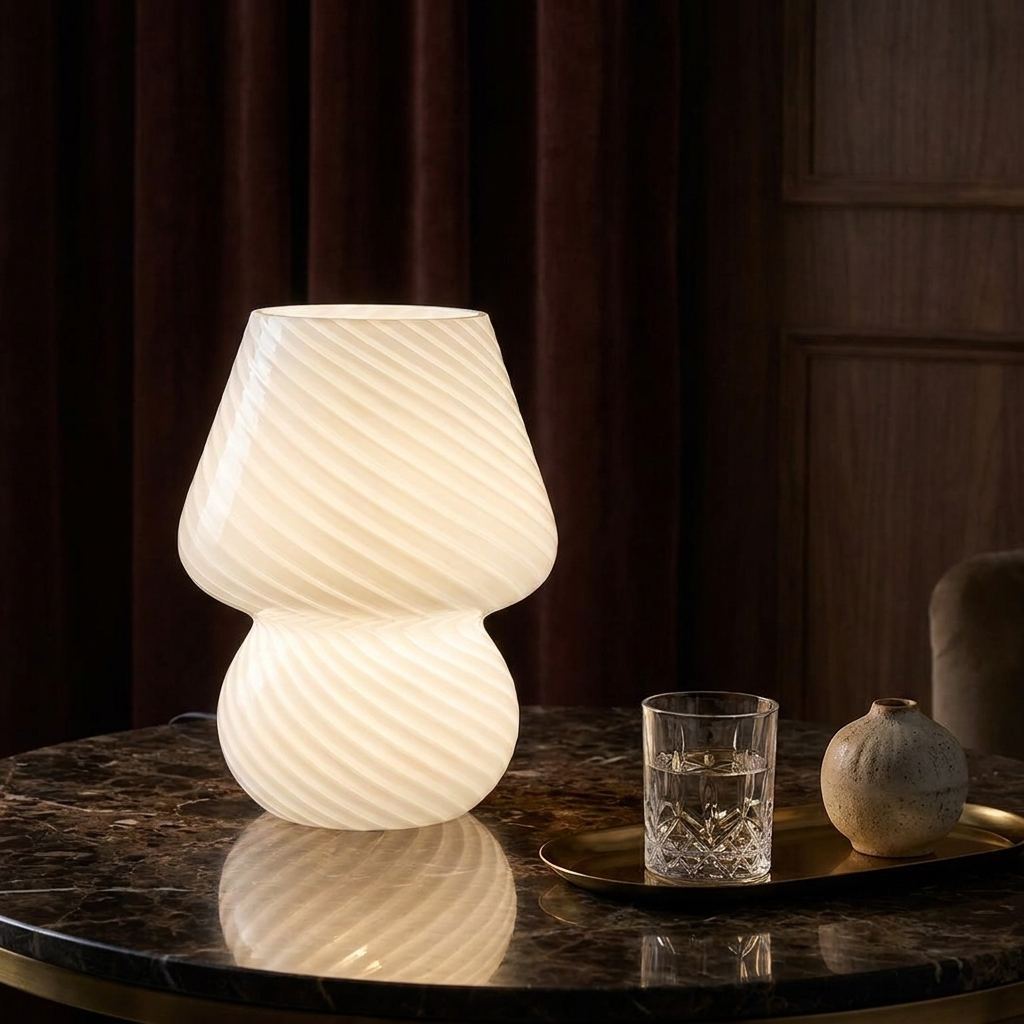 Mushroom Glass Table Lamp