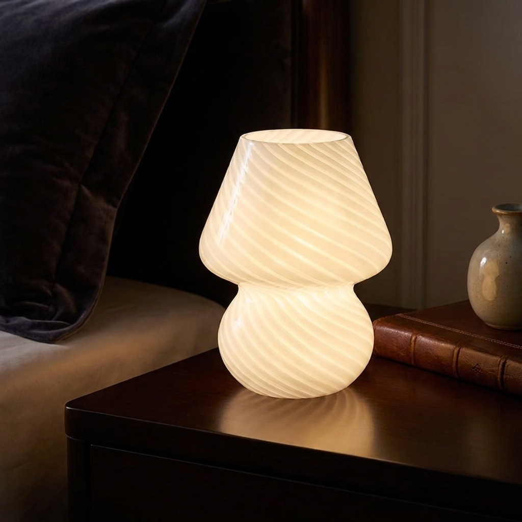 Mushroom Glass Table Lamp