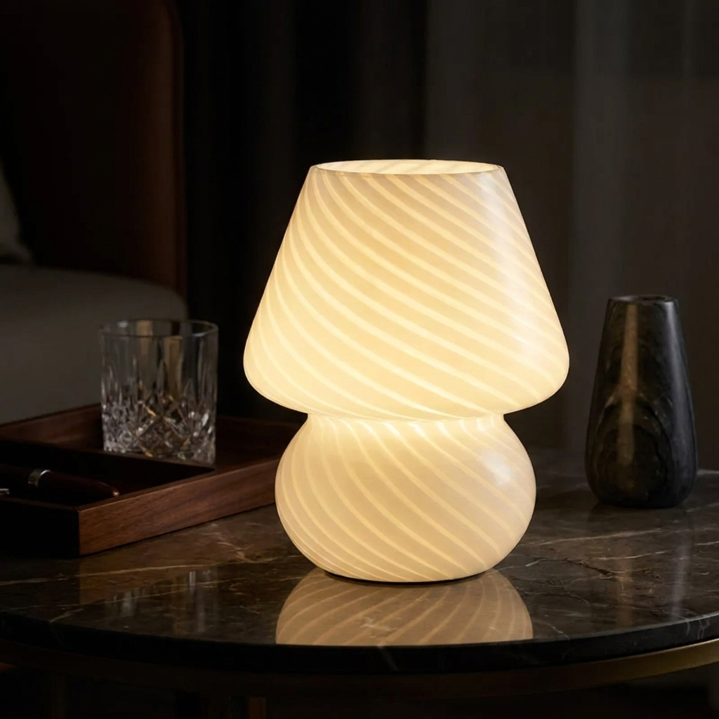 Mushroom Glass Table Lamp