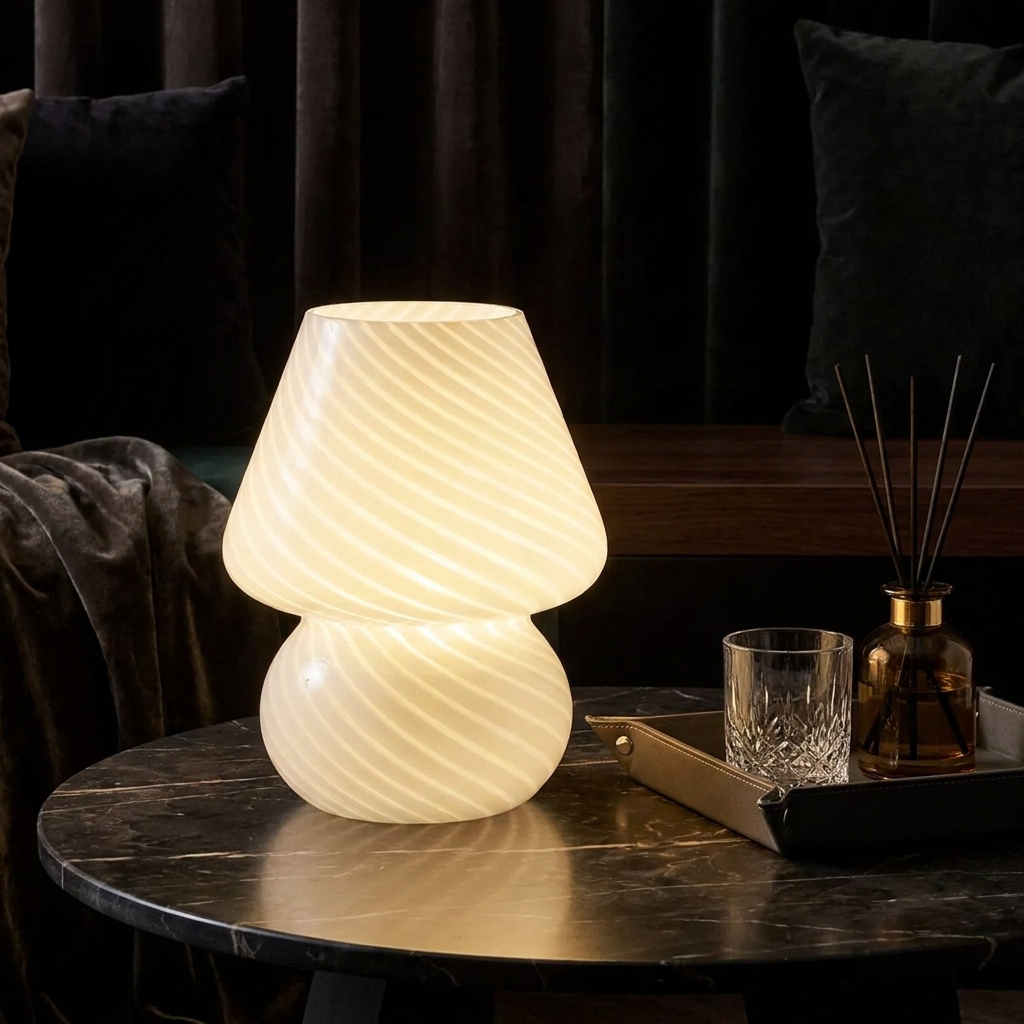 Mushroom Glass Table Lamp