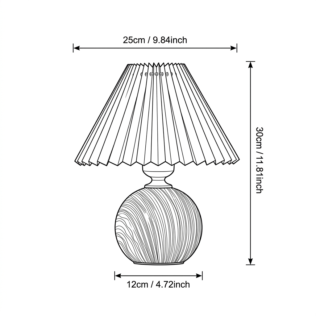 Pleated Fabric Table Lamp