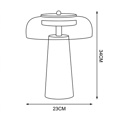 Wabi Sabi Travertine Glass Table Lamp