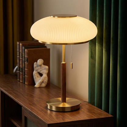 Ribbed Glass Table Lamp