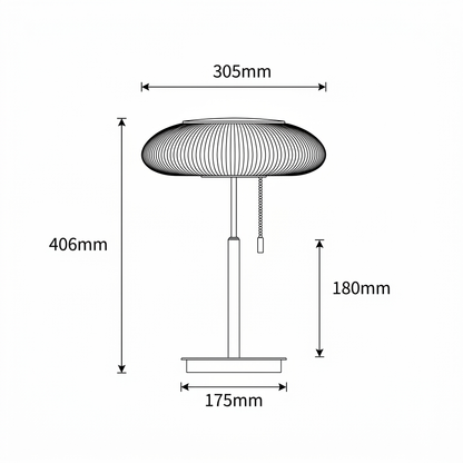 Ribbed Glass Table Lamp