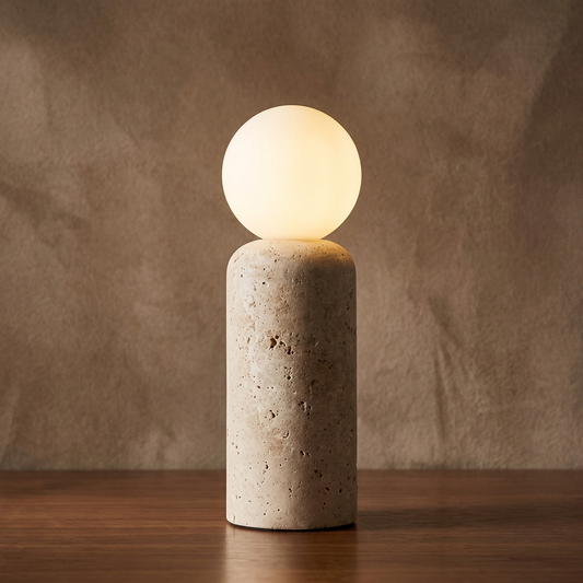 Wabi Sabi Stone Globe Table Lamp