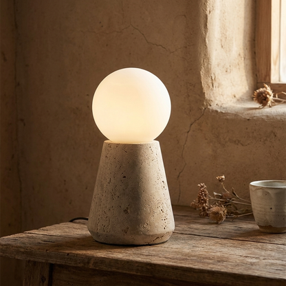 Wabi Sabi Stone Globe Table Lamp