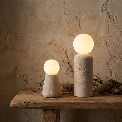 Wabi Sabi Stone Globe Table Lamp