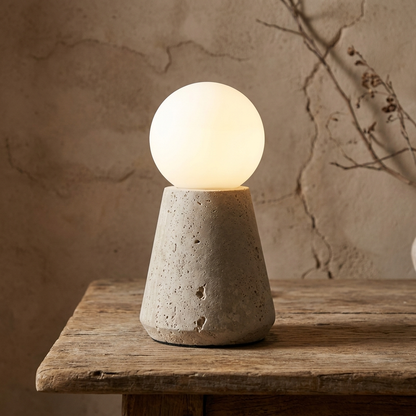 Wabi Sabi Stone Globe Table Lamp