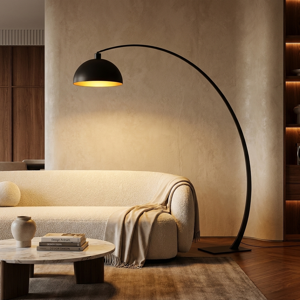 Modern Black Arc Floor Lamp