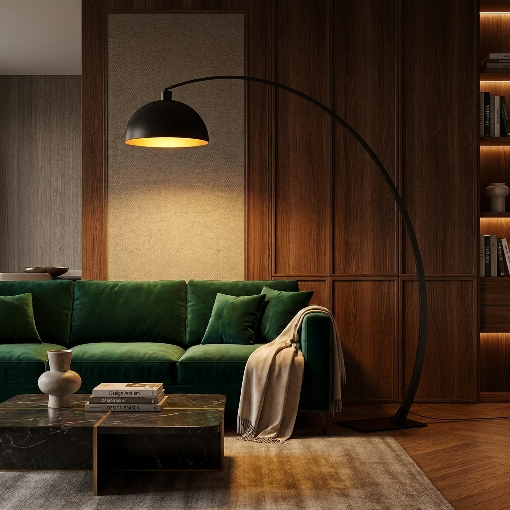 Modern Black Arc Floor Lamp