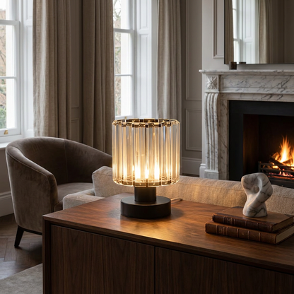 Crystal Drum Table Lamp