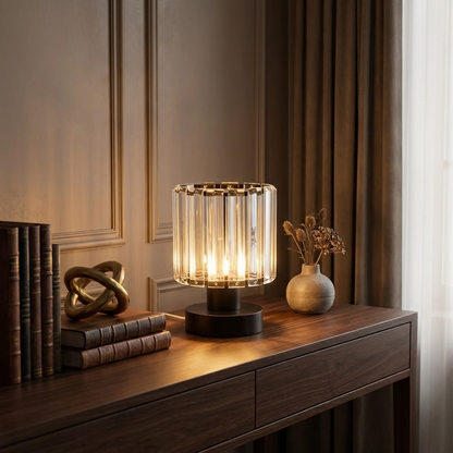 Crystal Drum Table Lamp