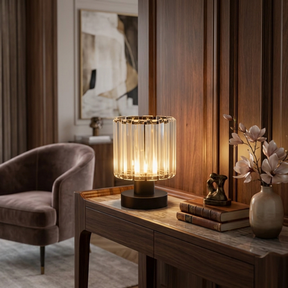 Crystal Drum Table Lamp