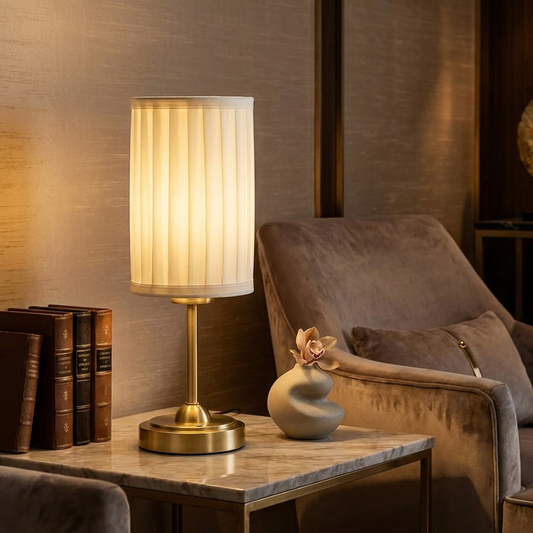 Golden Pleated Table Lamp