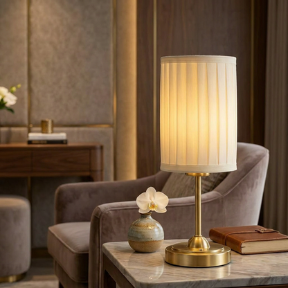 Golden Pleated Table Lamp