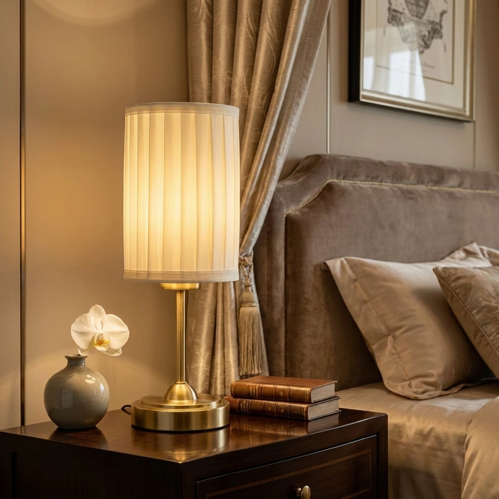 Golden Pleated Table Lamp