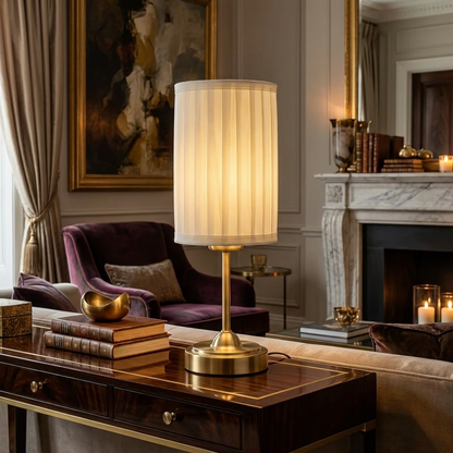 Golden Pleated Table Lamp