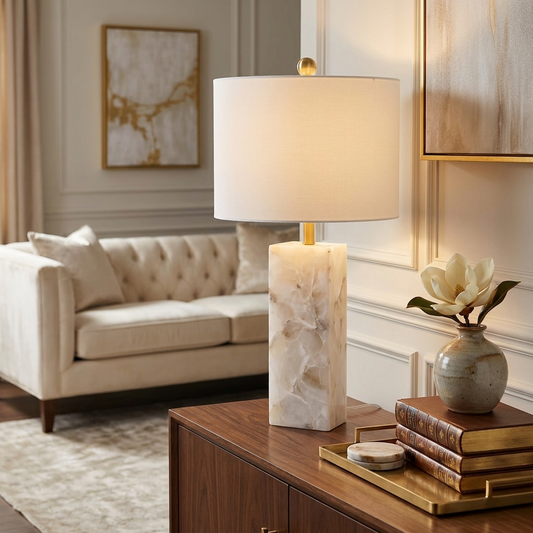 Alabaster Marble Bedside Lamp