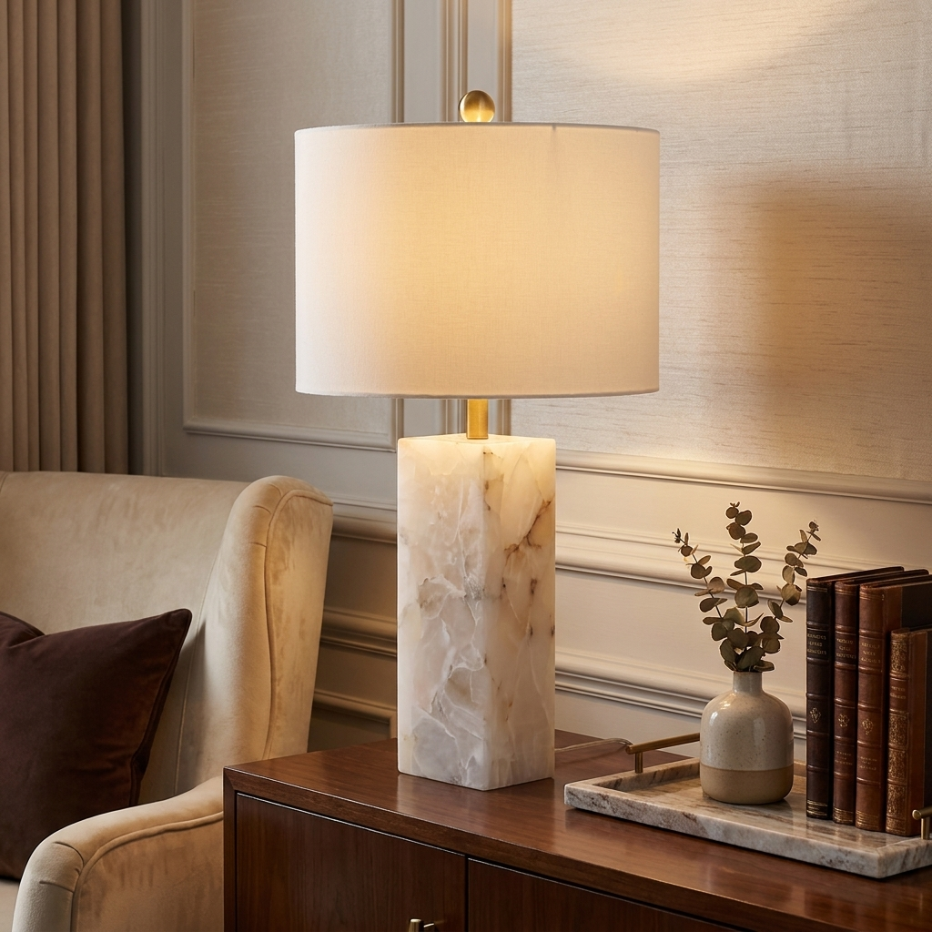 Alabaster Marble Bedside Lamp