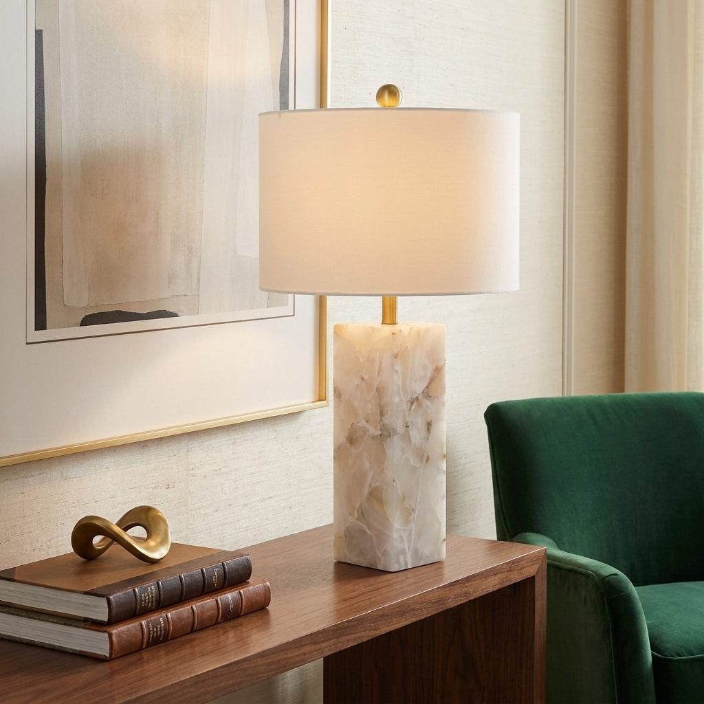 Alabaster Marble Bedside Lamp