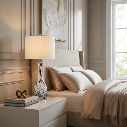 Blue Glass Touch Table Lamp