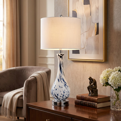 Blue Glass Touch Table Lamp