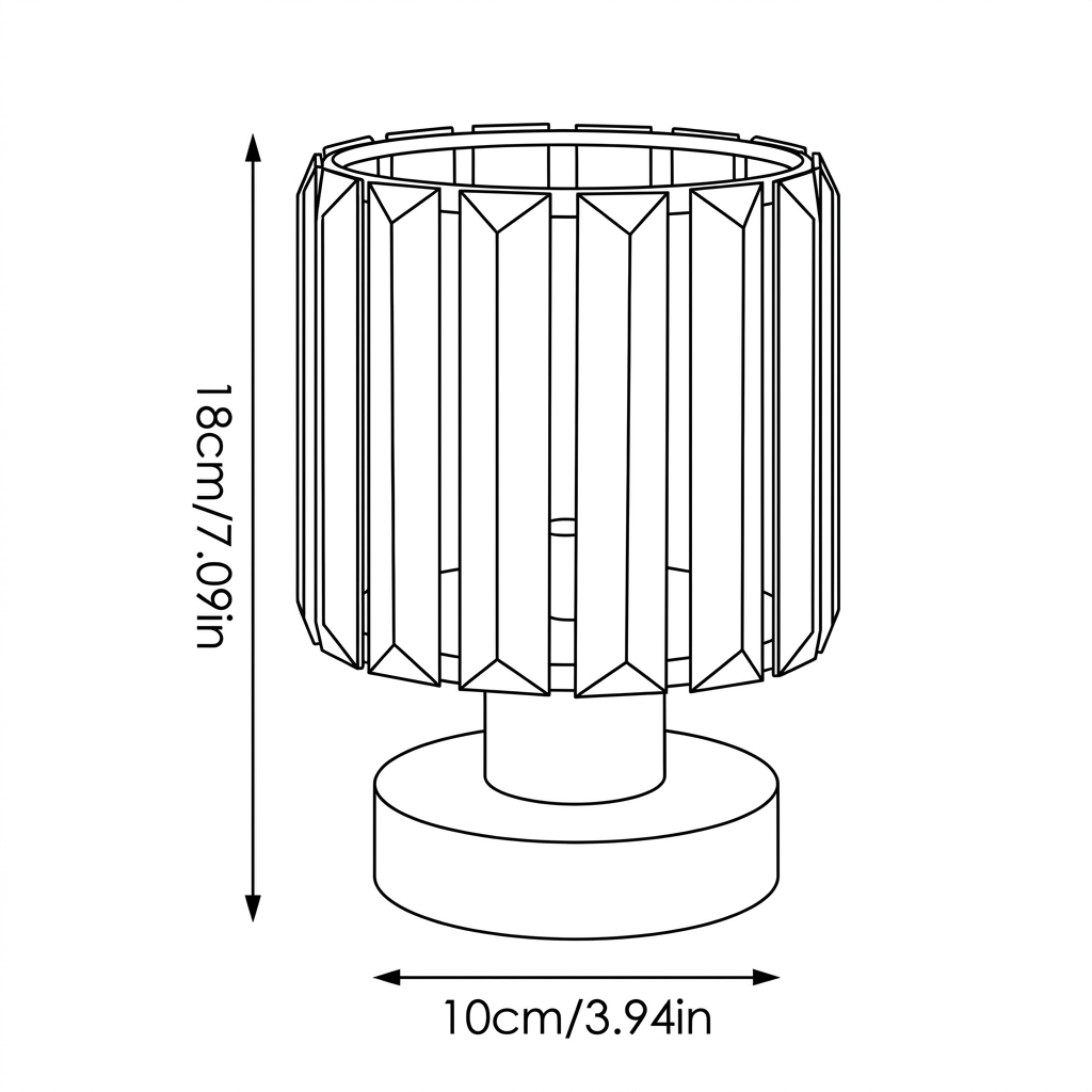 Crystal Drum Table Lamp
